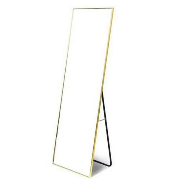 Unbranded 21 in. W x 64 in. H Rectangular Aluminum Framed Dimmable Wall Mounted Bathroom Vanity Mirror in Gold