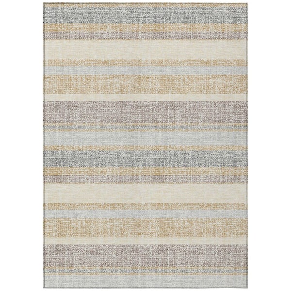 Chantille Machine Washable Indoor/Outdoor Abstract ACN2122 Gold 2 ft. 6 in. x 3 ft. 10 in. Area Rug
