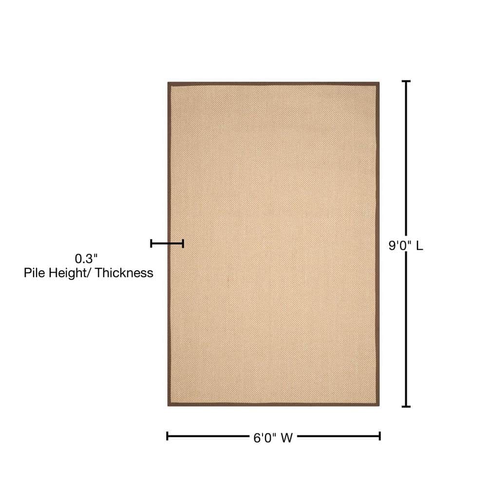 Maize Brown Flat Woven Handmade Reversible 6' x 9' Rug