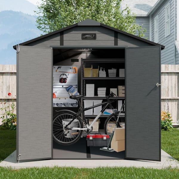 IMAGACFUN 8 x 14 ft. Resin Outdoor Storage Shed, Lockable with 2