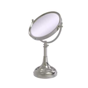 Height Adjustable 8 in. Vanity Top Makeup Mirror 3x Magnification in Satin Nickel