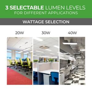 1 ft. x 4 ft. Back-Lit Multiple Lumen Boost Levels 3500K 4000K 5000K Integrated LED Flat Panel Light (8-Pack)