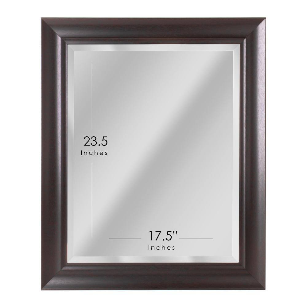 Espresso Brown Beveled Rectangular Vanity Mirror