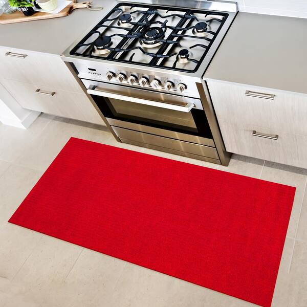 Waterproof Non-Slip Rubberback Solid Red Indoor/Outdoor Rug Ottomanson Rug Size: Runner 2' x 4