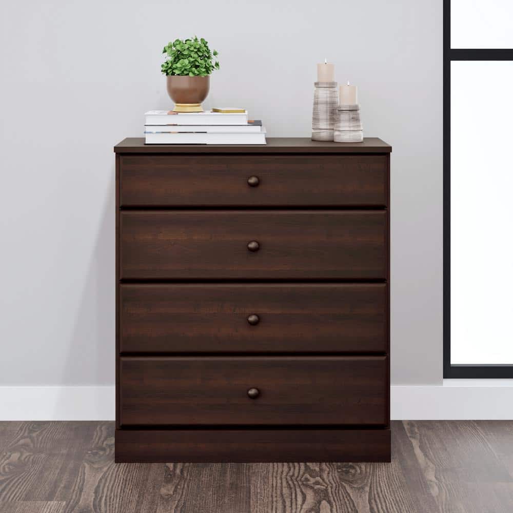 Astrid Espresso 4-Drawer Vertical Wood Dresser
