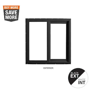 35.5 in. x 35.5 in. Select Series Vinyl Horizontal Sliding Left Hand Black Window with White Int, HP2+ Glass and Screen