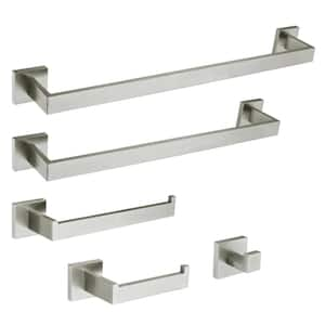 Markus 5-Piece Bath Hardware Set with Mounting Hardware in Brushed Nickel