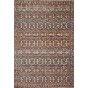 Lourdes Stone/Multi 2 ft. 7 in. x 12 ft. Distressed Oriental Runner Area Rug