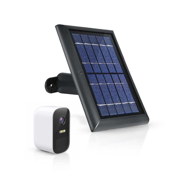 Wasserstein Solar Panel with 13 ft. Cable for Eufy Cam 2C and 2C Pro - Power Your Eufy Surveillance Camera Continuously in Black