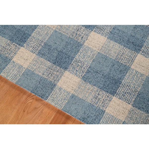 Tartan 8 x 10 Blue Plaid Pattern Area Rug for High Traffic Living Room Dining Room Bedroom