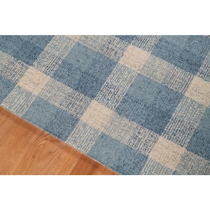 Tartan Blue 5 ft. x 7 ft. 6 in. Transitional Plaid Wool Area Rug