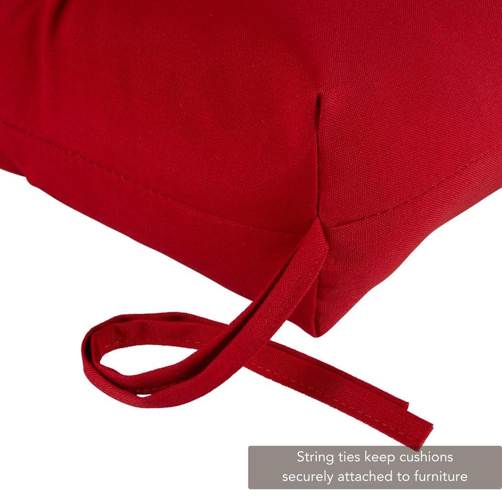 Salsa Red Polyester Outdoor Bench Seat Cushion 44 x 17 Inch
