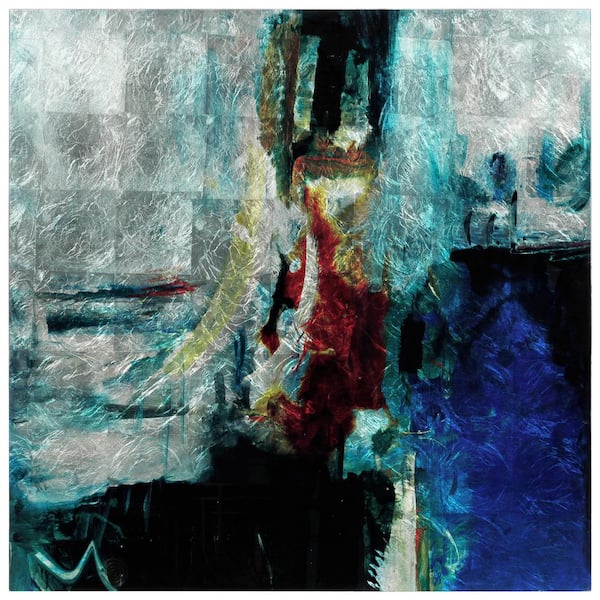 Empire Art Direct Interplay Abstract I Abstract Unframed Reverse Printed on Tempered Glass with Silver Leaf Wall Art 38 in. x 38 in.