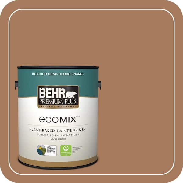 1 gal. #260F-6 Smokey Topaz Semi-Gloss Enamel EcoMix Plant-Based Interior Paint & Primer