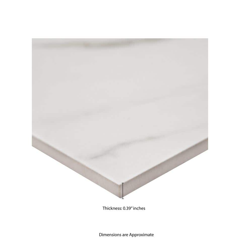 Calacatta Lucca 24" x 24" Polished Porcelain Marble Look Tile