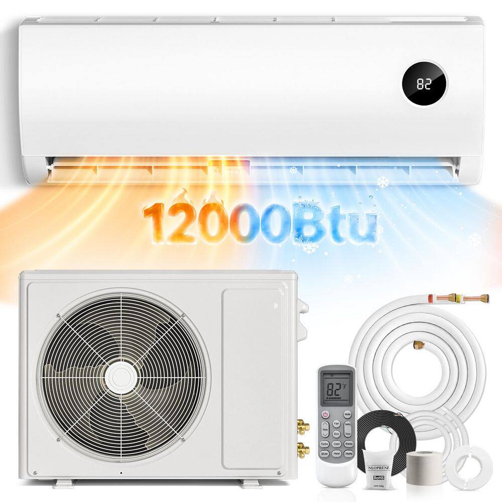 12,000 BTU 17 SEER2 1 Ton Ductless Mini Split Air Conditioner with Heat Pump & Installation Kits, 115V. price history on PriceWatchPro