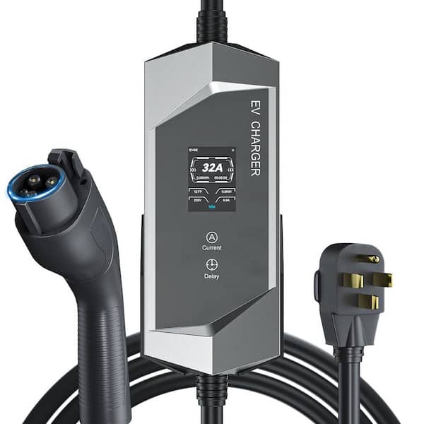 25ft 110-240-Volt Portable Level 1/2 EV Charger for J1772 Electric Cars with NEMA 14-50 5-15 Plug ETL Listed