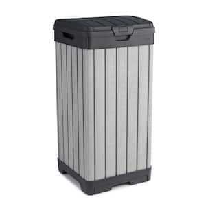 Cubilan 15.75 in. W x 16 in. D x 31.6 in. H, Outdoor 30 Gallon Durable Garbage Can Trash Waste Bin Container Trash Can Storage, Gray