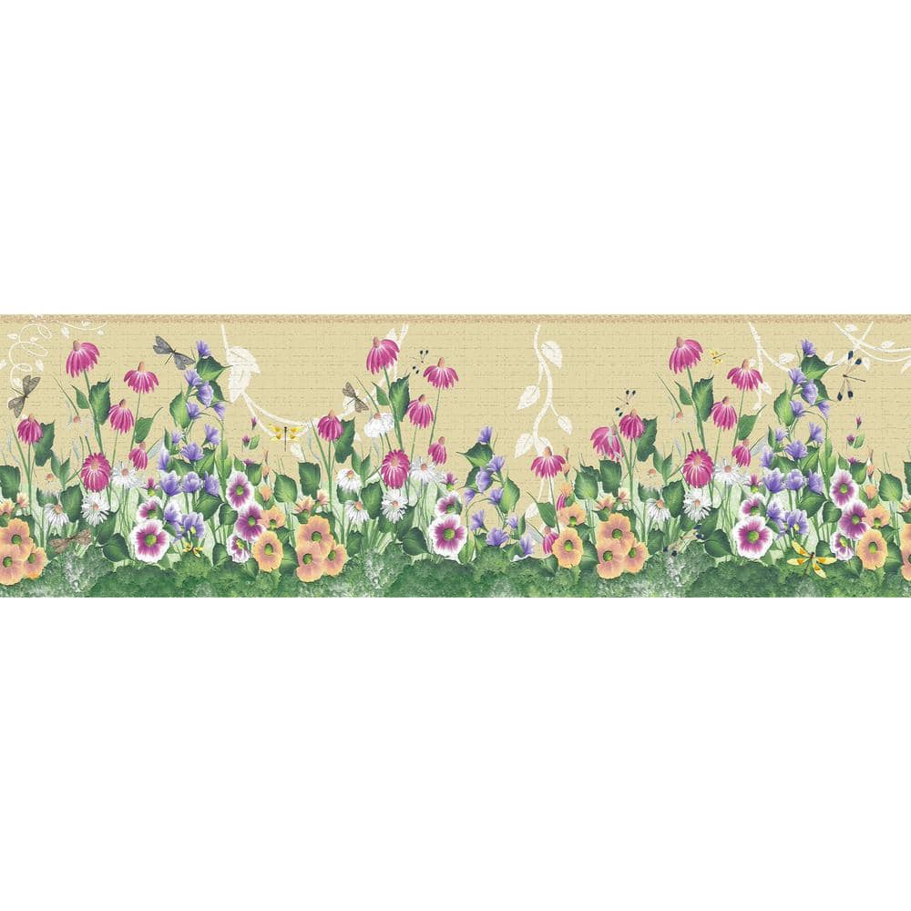 Falkirk Dandy Hot Pink, Mauve Meadow Flowers Floral Peel and Stick Wallpape