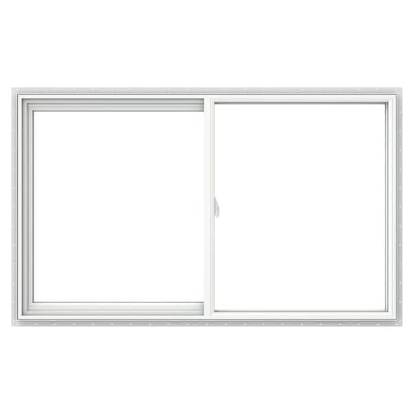 V-2500 60 in. x 36 in. White Vinyl Nailfin Sliding Window with Low E, Argon, Screen, and No Grids - Energy Saver