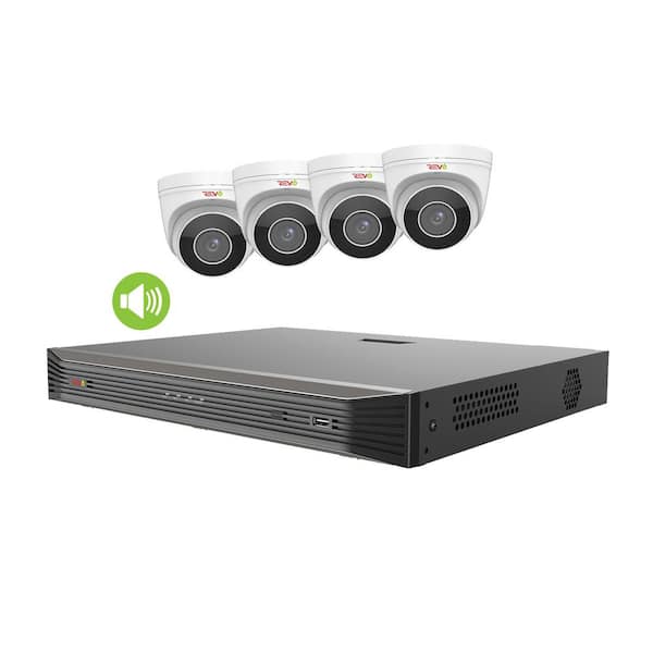 Revo Ultra HD Commercial Grade Audio Capable 8-Channel 2TB NVR Surveillance System with 4 4K Cameras