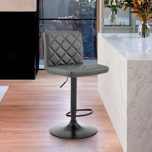 The Duval 24-32 in. H Adjustable Gray Faux Leather Swivel Bar Stool
