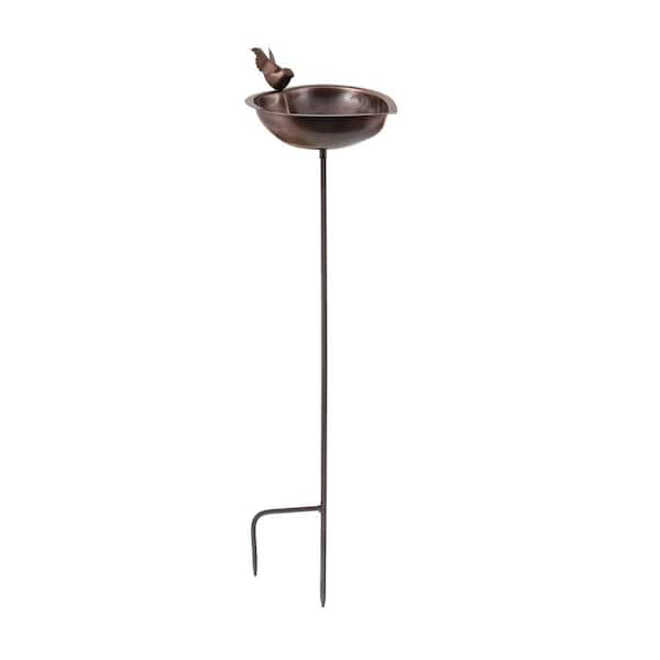 Heart Shaped Birdbath Bowl With Stake, 9 in. Dia, Copper