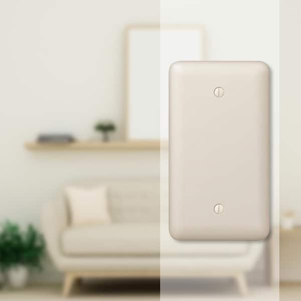 Declan 1 Gang Blank Steel Wall Plate - Almond
