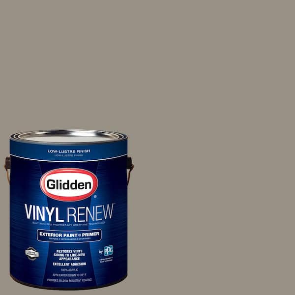 Glidden Vinyl Renew 1 gal. #HDGWN51D Stone Castle Greige Low-Lustre Exterior Paint with Primer