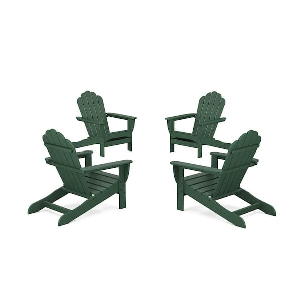 Trex Outdoor Furniture Rainforest Canopy 4-Piece Plastic Patio Conversation Set in Oversized Adirondack Chair Monterey Bay