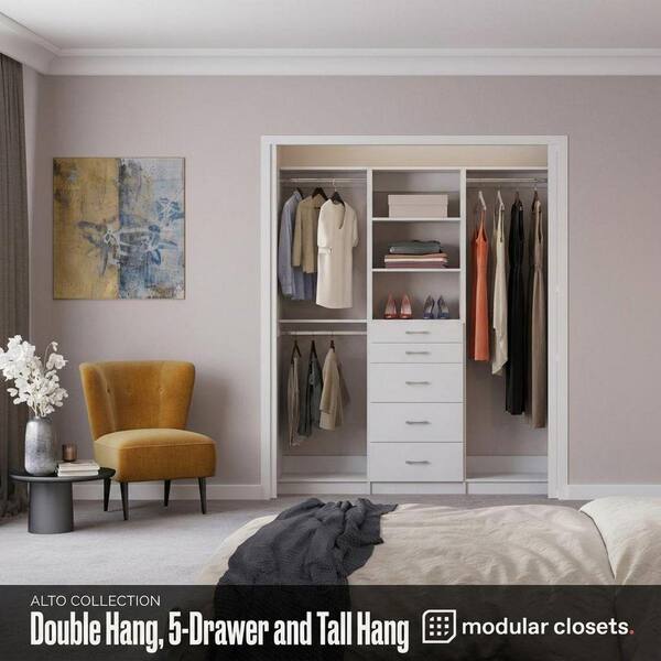 MODULAR CLOSETS Alto Collection 66 in W White Wall Mounted Double