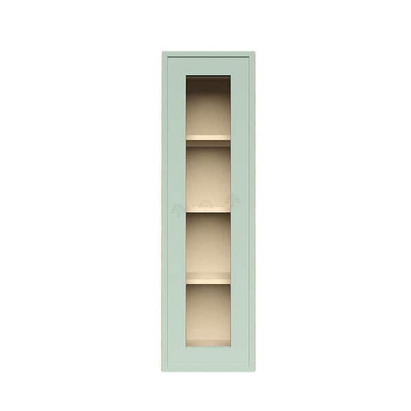 LIFEART CABINETRY Slim Shaker Assembled 12 in. W x 42 in. H x 12 in. D Wall Kitchen Cabinet in Green