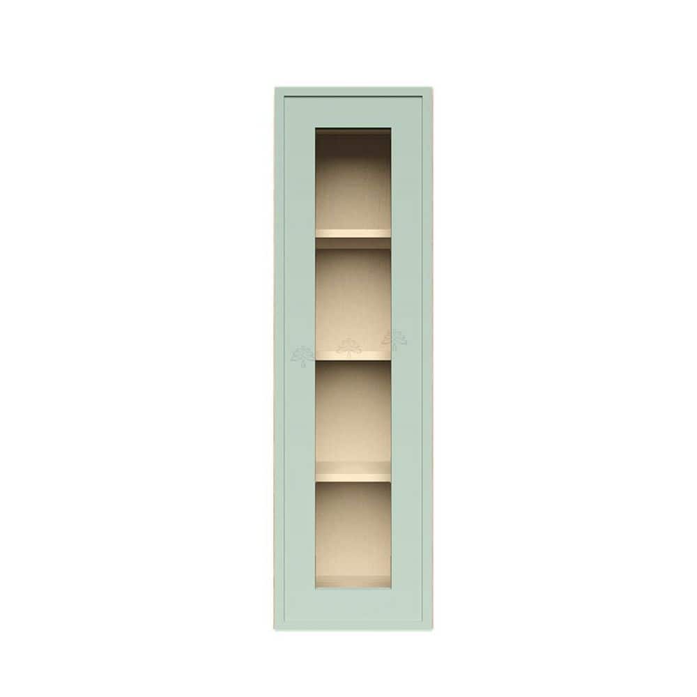 Slim Shaker Assembled 15 in. W x 42 in. H x 12 in. D Wall Kitchen Cabinet in Green price history on PriceWatchPro