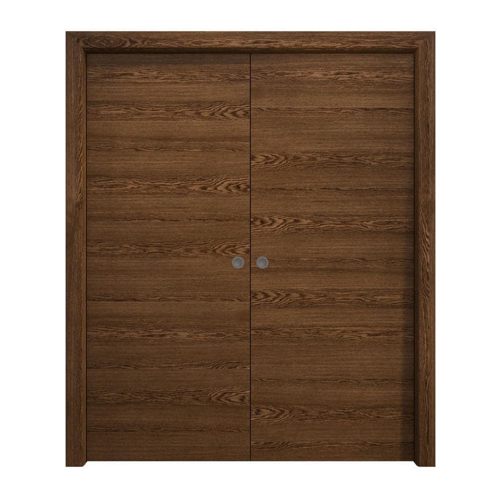64 in. x 80 in. Cognac Oak Solid Wood Double Pocket Doors With Hardware price history on PriceWatchPro