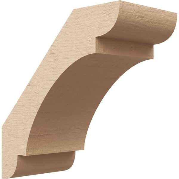 Ekena Millwork 5 in. x 10 in. x 10 in. Olympic Rough Cedar Woodgrain Timberthane Polyurethane Knee Brace, Primed