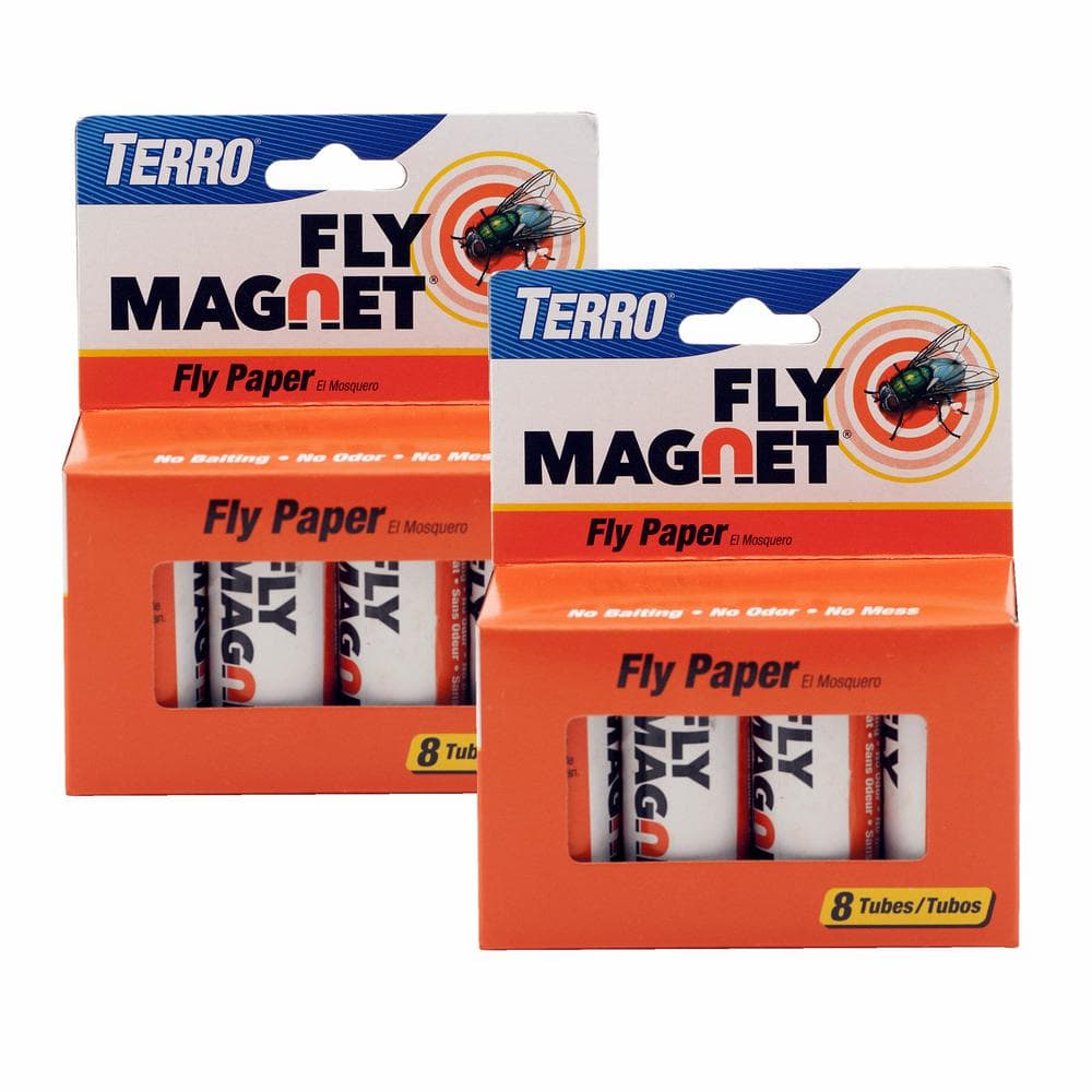 Terro Fly Magnet Sticky Fly Paper Trap, 2-Pack – 16 Total Traps