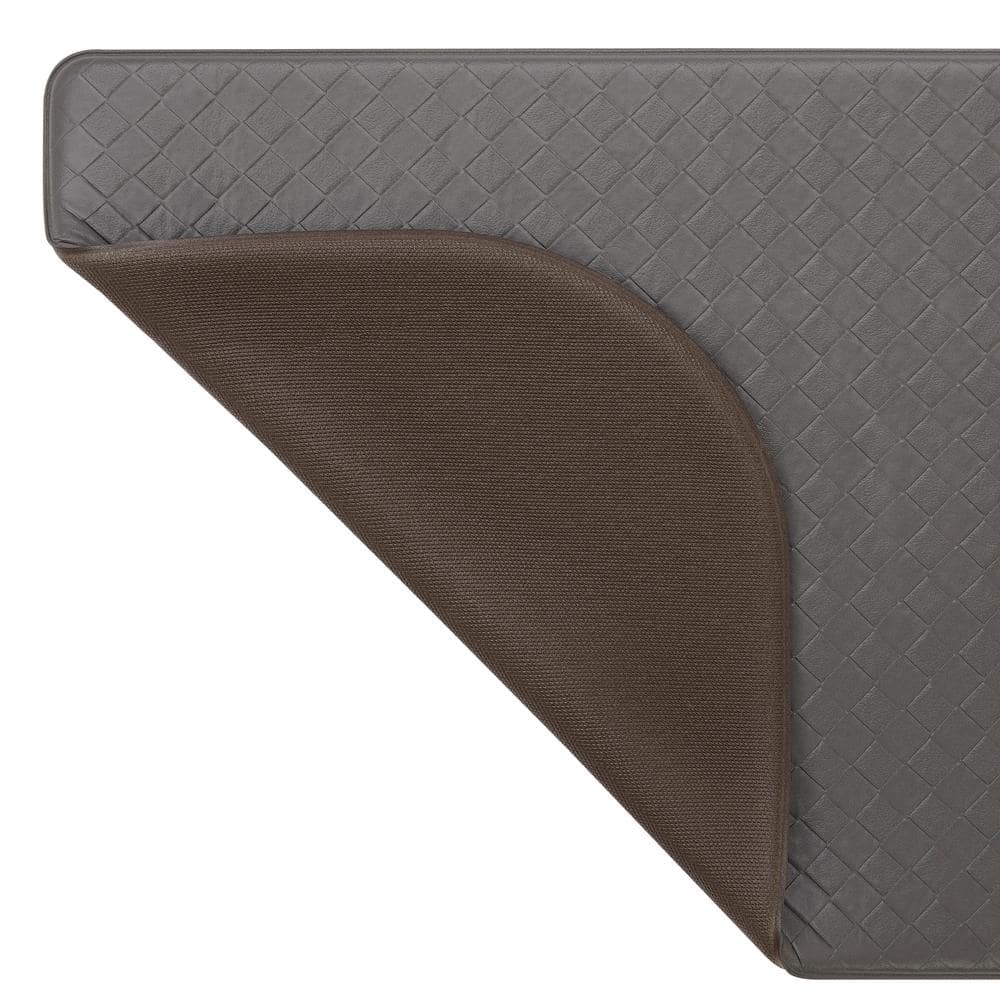 Charcoal Gray PVC Semi-Circle Anti-Fatigue Kitchen Mat