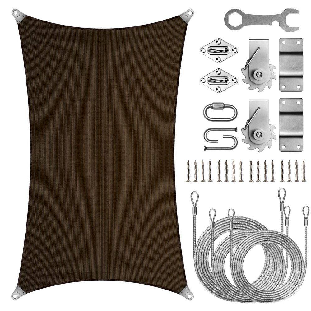 Super Ring 8 ft. x 12 ft. Sun Shade Sail with Winch-Brown price history on PriceWatchPro