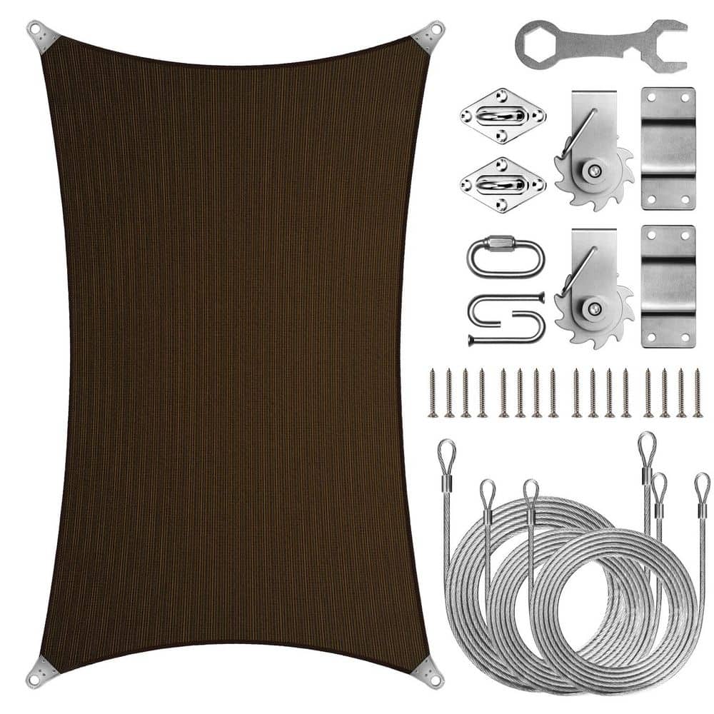 Super Ring 16 ft. x 16 ft. Sun Shade Sail with Winch-Brown price history on PriceWatchPro