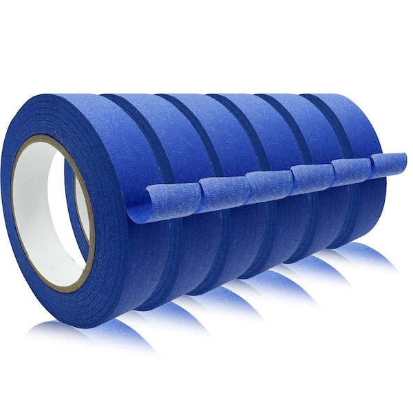 0.94 in. 60.1 yd Blue Premium Tape for, Painting, DIY Crafts Arts, Walls, Sealing, Insulation, Binding (6-Pack)