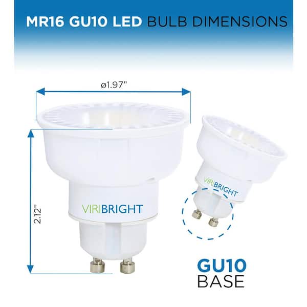 Viribright 50-Watt Equivalent (4,000K) MR16 Dimmable GU10 Base ENERGY STAR Halogen LED Light Bulb Cool White (12-Pack) 752048-12MC - Home Depot