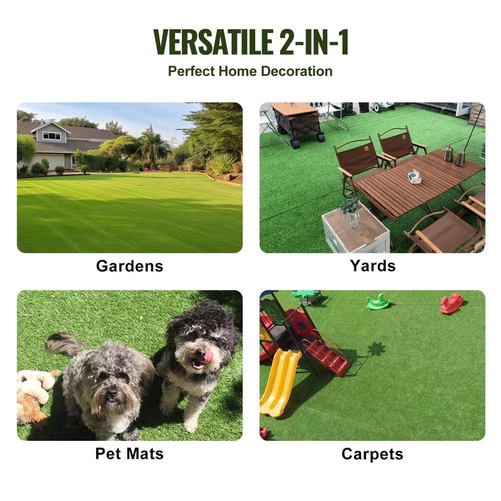 VEVOR 5 x 10 ft Green Artificial Grass Turf with Drainage Holes