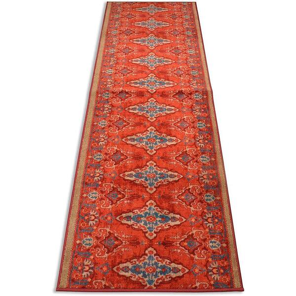 RugStylesOnline Antique Collection Series Vintage Kilim Mahal Orange 32 in. x 31 ft. Your Choice Length Stair Runner