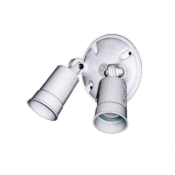 Flood Lights Collection 2-Light Outdoor White Light Fixture