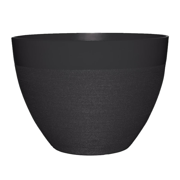 22 in. Decatur Black Resin Planter