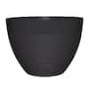 CHG CLASSIC HOME & GARDEN Decatur Large Black Resin Lightweight Round Planter with Optional Drainage Holes (20 in. L x 20 in. W x 14.3 in. H) HD1331-001S