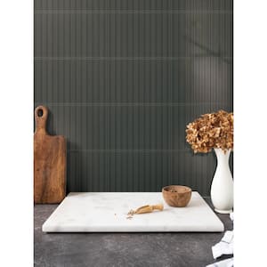 Take Home Sample - Thyme Dark Green 3 in. x 8 in. Glass Peel and Stick Wall Mosaic Tile (0.17 Sq. Ft./Each)