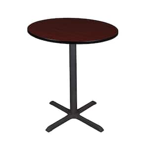 Bucy Mahogany 36 in. Round Cafe Table