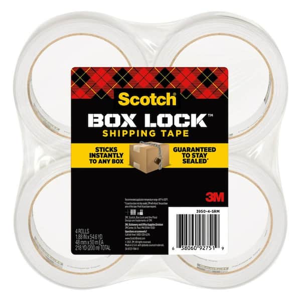 Scotch Box Lock 1.88 in. x 163.8 ft. Packaging Tape (4-Pack)
