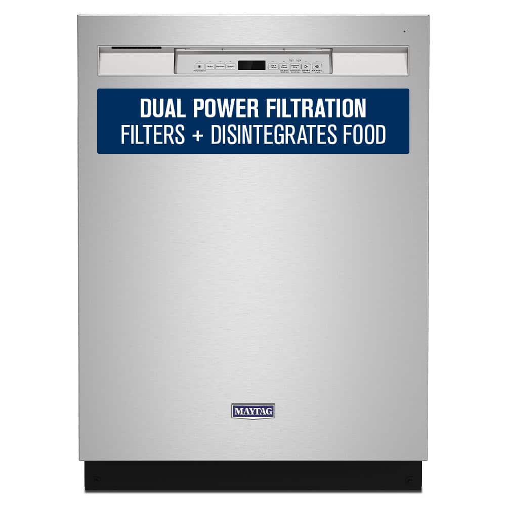 Fingerprint Resistant Stainless Steel Tub Dishwasher with Dual Power Filtration